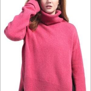 Boob Design maternity pink turtleneck sweater S/M